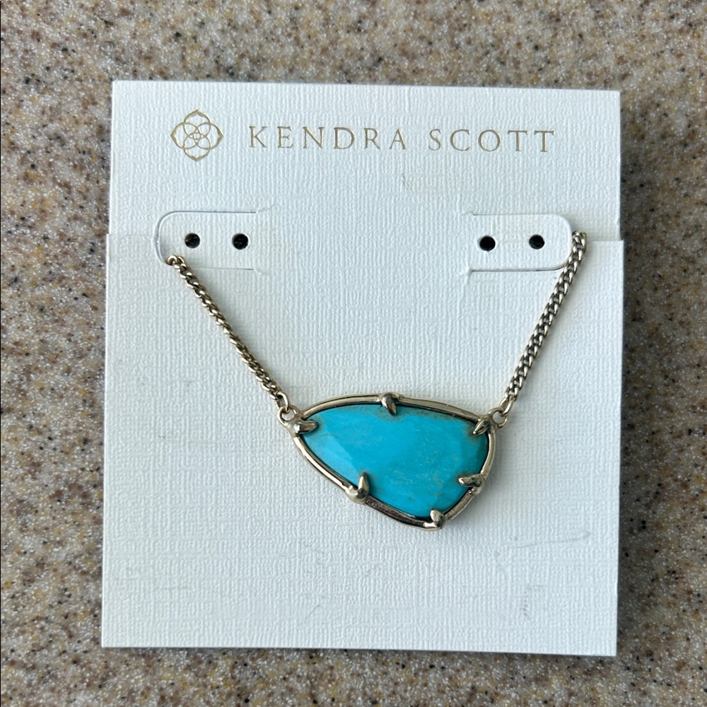 Kendra Scott Elisa Turquoise Stone Pendant Necklace -